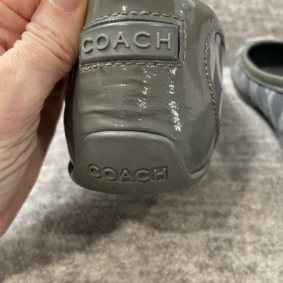 Coach Grey Patent Leather Monogrammed Flats for Women, Size 6 1/2 - Picture 8 of 13